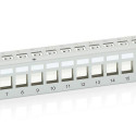 Equip 24-Port Keystone Cat.6 Shielded Patch Panel, Light Grey