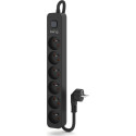 Kerg power strip KERG power-protection device with switch-6 sockets-black-3m-16A-H05VV-F-3x1.5mm2