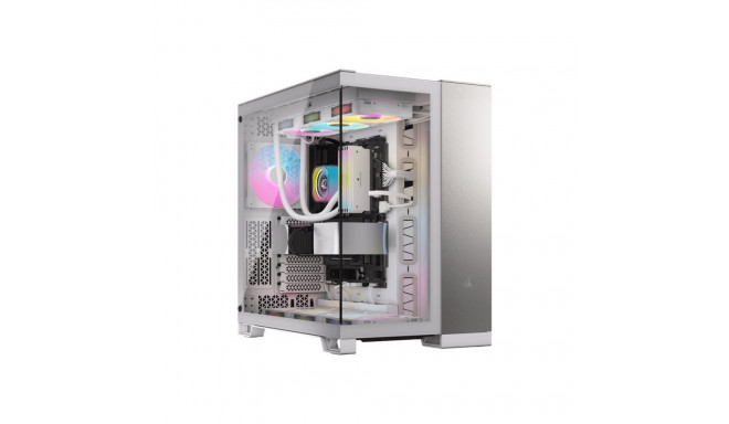 Corsair PC Case | 6500X Dual Chamber | White/Satin Gray Aluminum | Mid-Tower | Power supply included