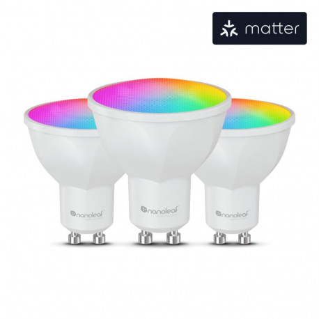 Nanoleaf Essentials Matter Wi-Fi Smart Bulb, 3pcs | GU10 | RGBCW