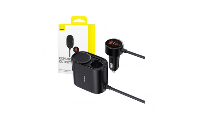 kõrge efektiivsusega Pro 1-2 autode sigaretisüütaja Baseus 30W (must)