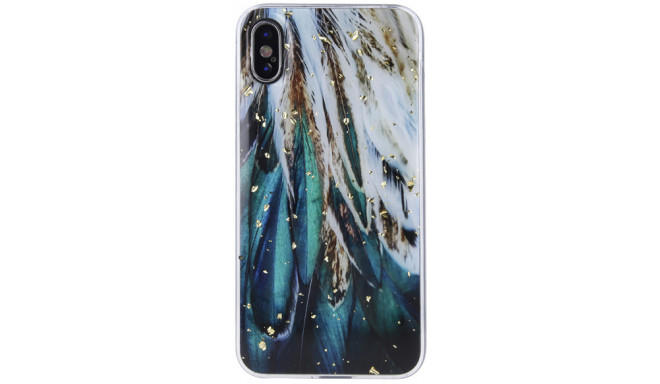 TelForceOne kaitseümbris Gold Glam Samsung Galaxy S24 Ultra, feathers