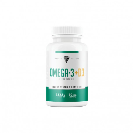 Rasvhapped lisandiga TREC OMEGA 3 + D3  90 kapslit