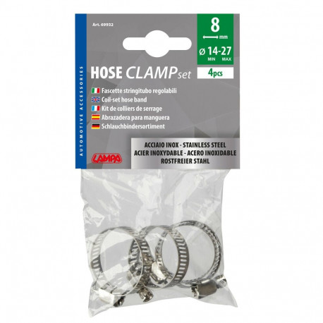 Voolikuklambrid 4 tk, 14-27mm,laius 8mm