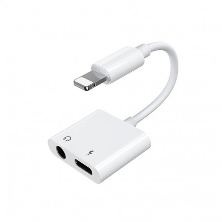 Joyroom S-Y104 headphone adapter Lightning - Lightning / mini jack 3.5mm - white