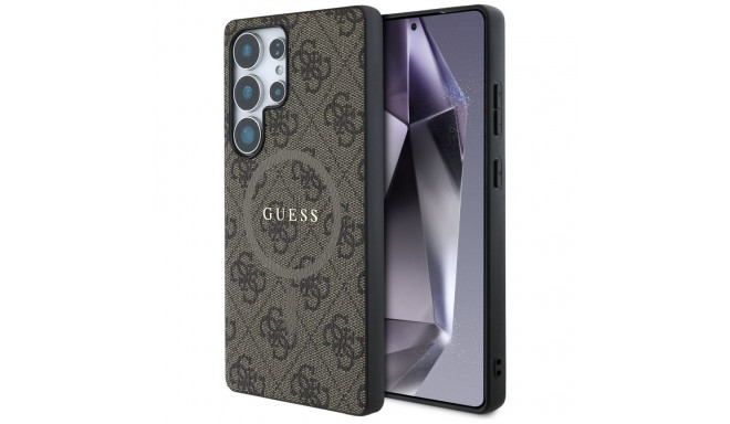 Guess Leather 4G Colored Ring Classic Logo MagSafe Case Samsung Galaxy S25 Ultra brown