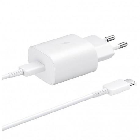 Samsung 25W EP-TA800EWE USB-C wall charger with Samsung EP-DA705BWE USB-C / USB-C cable replacement 