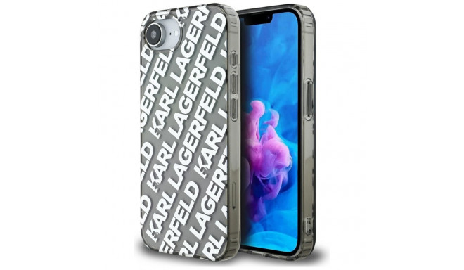 Karl Lagerfeld IML Repeat Logo case for iPhone 16e - silver
