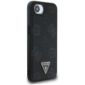 Guess Grained Hot Stamp Peony Triangle Logo MagSafe Case for iPhone 16e - Black