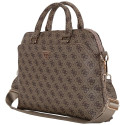 Guess 4G Zipper Pocket Triangle Logo 15" Laptop Bag - Brown