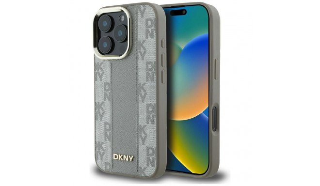 DKNY Checkered Pattern Magsafe iPhone 16 Pro Case - Beige