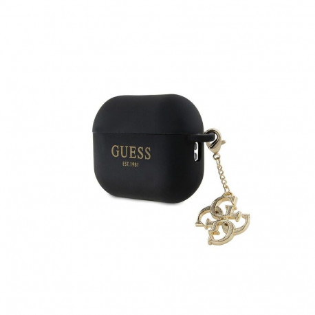 Guess GUAP2LECG4K case for AirPods Pro 2 cover - black Liquid Silicone Glitter Triangle Charm
