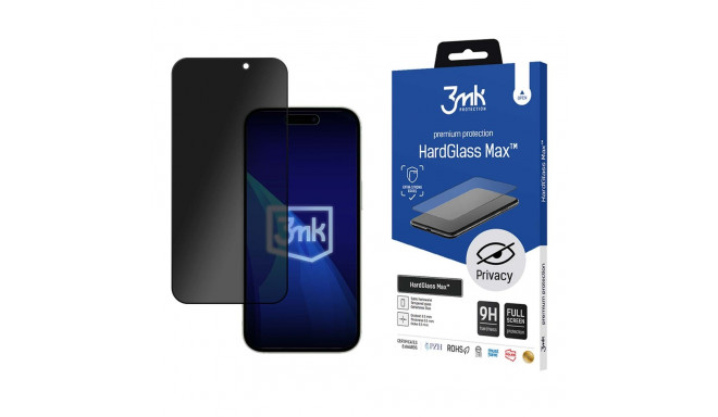 9H Privacy Glass 3mk HardGlass Max Privacy for Apple iPhone 16 Pro Max