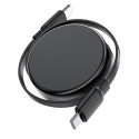 Acefast C13-03 USB-C - USB-C 60W Cable Retractable - Black