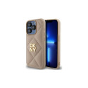 DKNY Quilted Stack Logo iPhone 15 Pro Max Case - Beige