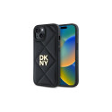 DKNY Quilted Stack Logo iPhone 14 Case - Black
