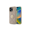 DKNY Quilted Stack Logo iPhone 14 Pro Case - Beige