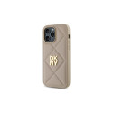 DKNY Quilted Stack Logo iPhone 14 Pro Case - Beige
