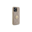 DKNY Quilted Stack Logo iPhone 14 Pro Case - Beige