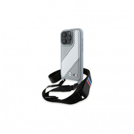 BMW M Edition Carbon Stripe & Strap iPhone 16 Pro Max Case - Gray