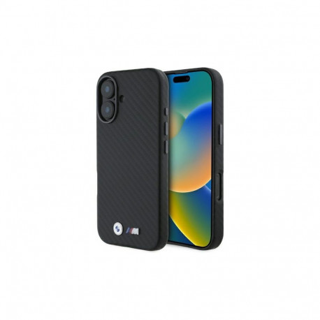 BMW Carbon Wrapped Metal iPhone 16 Case - Black