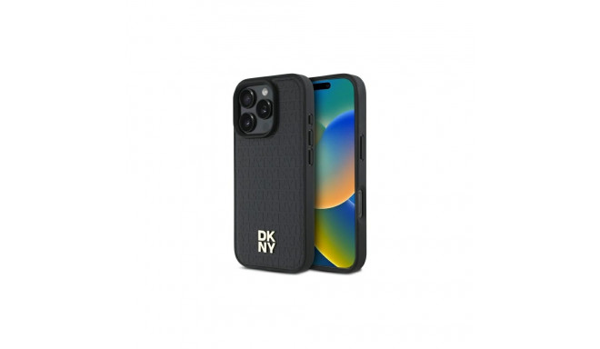 DKNY Repeat Pattern Stack Logo MagSafe iPhone 16 Pro Max Case - Black
