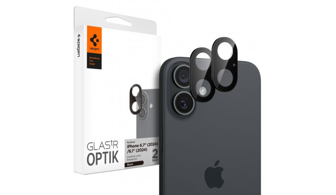 Spigen Optik GLAS.TR Camera Protector 2-PACK for iPhone 16 / 16 PLUS - Black