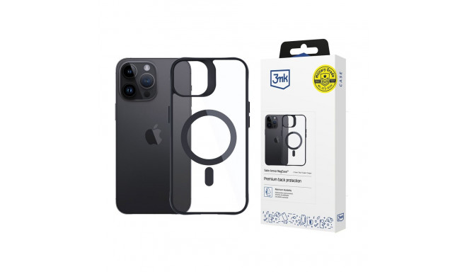 3mk Satin Armor MagCase with MagSafe for iPhone 14 Pro - Clear with Black Frame
