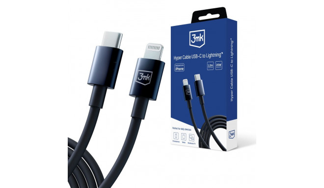 3mk Hyper Cable USB-C / Lightning 20W 1.2m - black