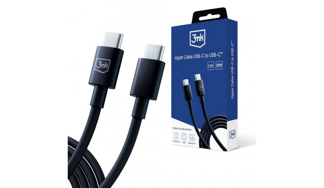 3mk Hyper Cable USB-C / USB-C 100W 1.2m - Black