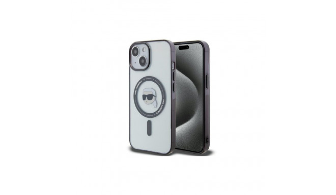 Karl Lagerfeld KLHMP15SHKHNOTK iPhone 15 6.1" transparent hardcase IML Karl`s Head MagSafe