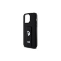 Karl Lagerfeld Gripstand Saffiano Choupette Pins case for iPhone 13 Pro Max - black