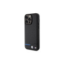 BMW Leather Carbon case for iPhone 15 Pro Max - black