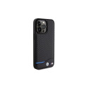 BMW Leather Carbon case for iPhone 15 Pro Max - black