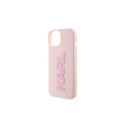 Karl Lagerfeld 3D Rubber Glitter Logo case for iPhone 15 - pink Karl Lagerfeld 3D Rubber Glitter Logo case for iPhone 15 - pink