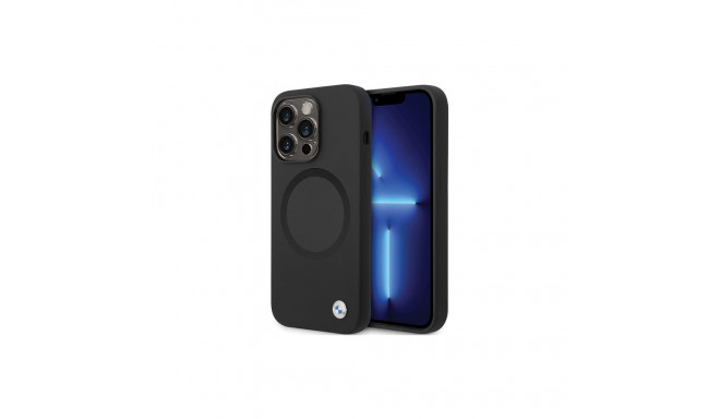 BMW BMHMP14LSILBK2 case for iPhone 14 Pro - black Signature Liquid Silicone MagSafe