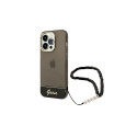 Guess GUHCP14LHGCOHK iPhone 14 Pro 6,1" czarny/black hardcase Translucent Pearl Strap