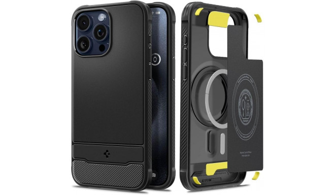 Spigen Rugged Armor Mag Case with MagSafe for iPhone 15 Pro Max - Matte Black