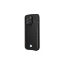 BMW Leather Diamond Pattern case for iPhone 14 Pro - black