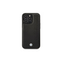 BMW Leather Diamond Pattern case for iPhone 14 Pro - black