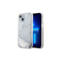 Guess Liquid Glitter Marble case for iPhone 14 - white