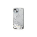 Guess Liquid Glitter Marble case for iPhone 14 - white