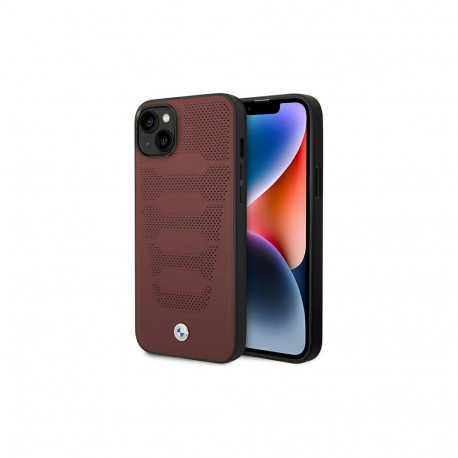 Case BMW BMHCP14S22RPSR iPhone 14 6.1" burgundy/burgundy Leather Seats Pattern