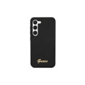 Guess GUHCS23MSLSMK S23+ S916 black/black hardcase Silicone Vintage Gold Logo