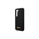 Guess GUHCS23MSLSMK S23+ S916 black/black hardcase Silicone Vintage Gold Logo