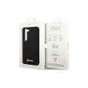 Guess GUHCS23MSLSMK S23+ S916 black/black hardcase Silicone Vintage Gold Logo