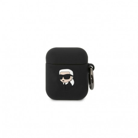 Karl Lagerfeld KLA2RUNIKK AirPods 1/2 cover black/black Silicone Karl Head 3D