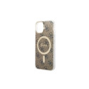 Set Guess GUBPP14MH4EACSW Case+ Charger iPhone 14 Plus 6.7" brown/brown hard case 4G Print MagSafe