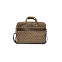 Guess Saffiano 4G Triangle Logo bag for a 16'' laptop - brown Guess Saffiano 4G Triangle Logo bag for a 16'' laptop - brown
