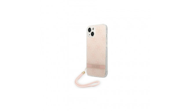 Guess GUOHCP14MH4STP iPhone 14 Plus 6.7 "pink / pink hardcase 4G Print Strap